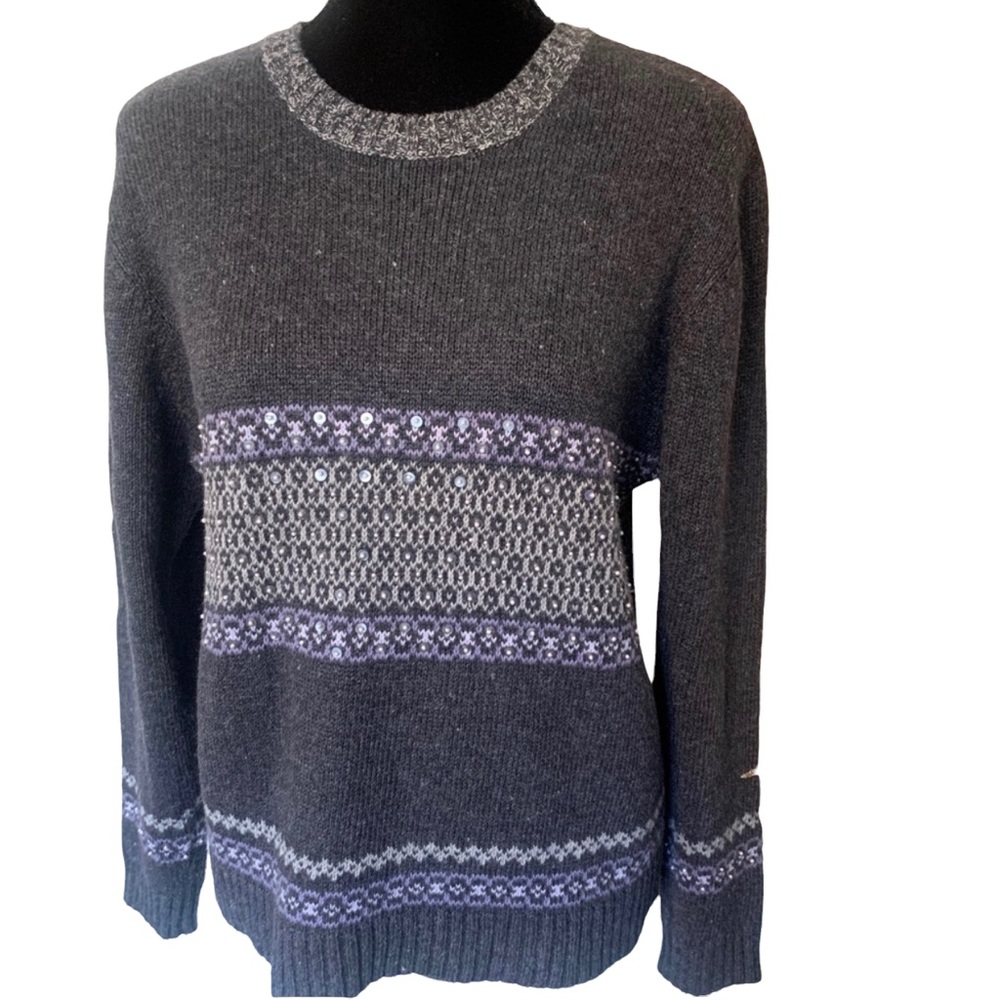B. Moss Woman’s Preppy Crewneck Pullover Sweater Size Large